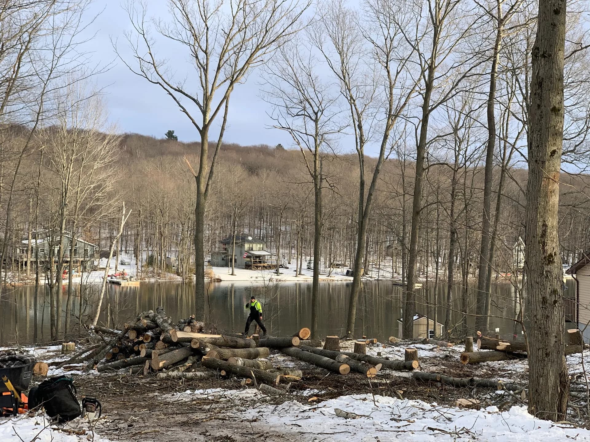 Tree service crew in Coldwater, Ontario — Axe & Wedge Tree Works